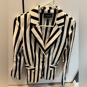 Le Chateau Striped Black and White Women's Blazer